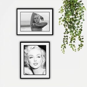 Framed Art Print B&W Marilyn Monroe Custiom SET 11x14